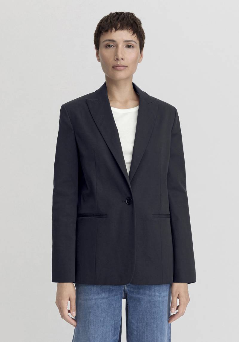 hessnatur Damen Blazer Relaxed aus TENCEL™ Lyocell mit Bio-Baumwolle - blau Grösse40 von hessnatur