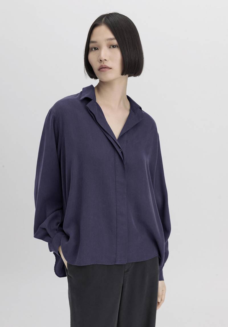 hessnatur Damen Bluse Oversize aus TENCEL™ Lyocell - blau Grösse38 von hessnatur