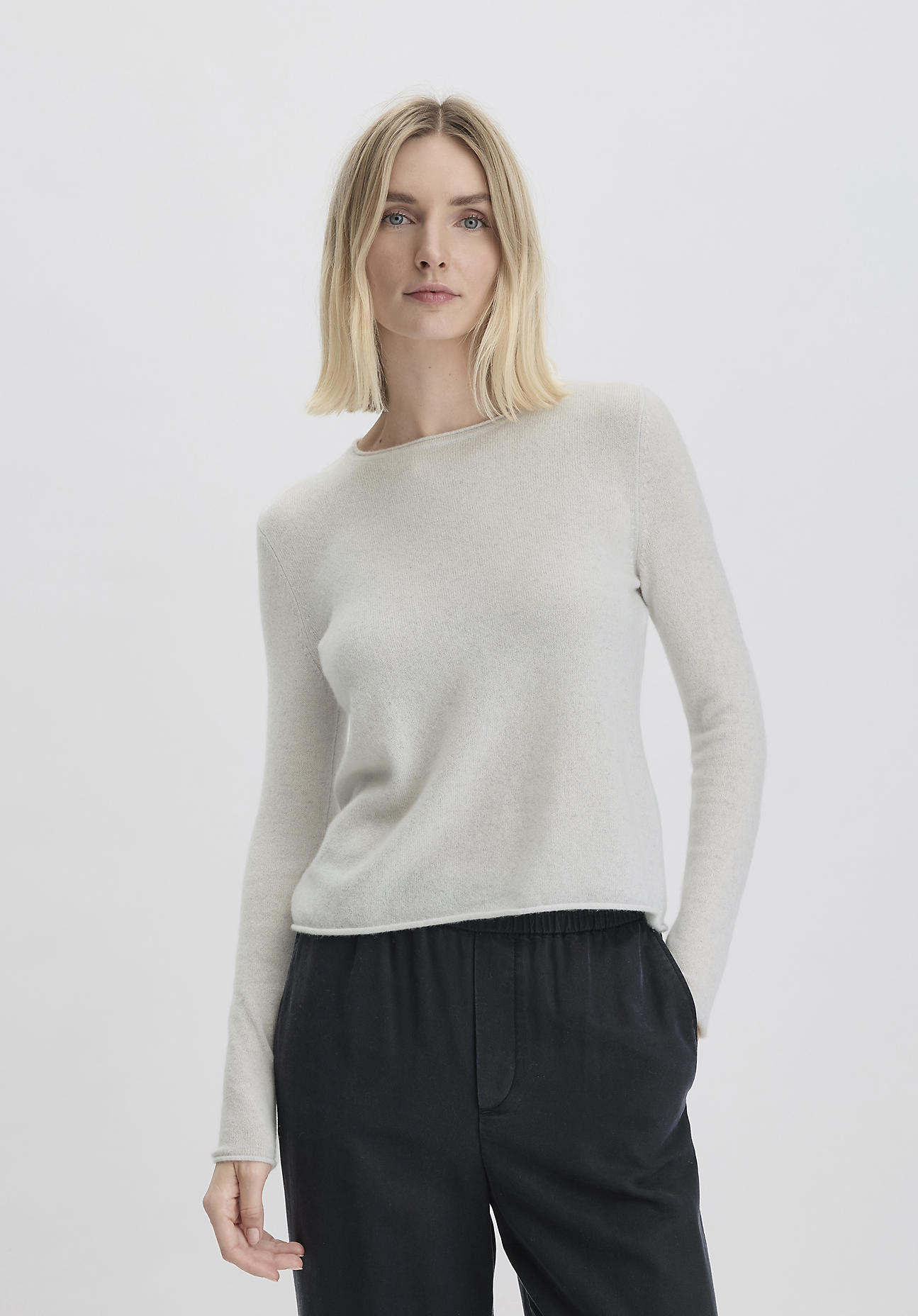 hessnatur Damen FTC × HESSNATUR Pullover Regular aus Kaschmir - grau GrösseM von hessnatur