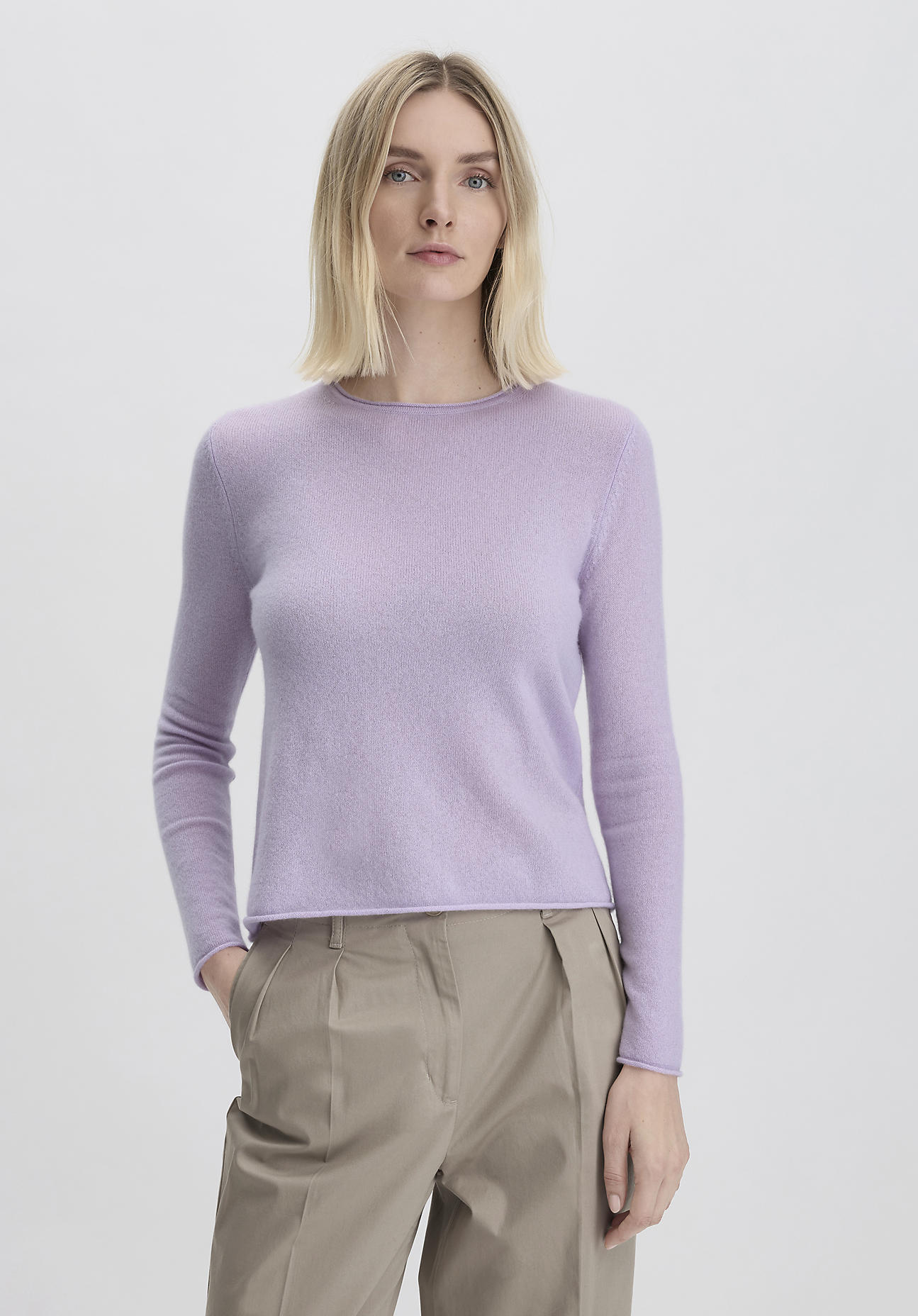 hessnatur Damen FTC × HESSNATUR Pullover Regular aus Kaschmir - lila GrösseL von hessnatur