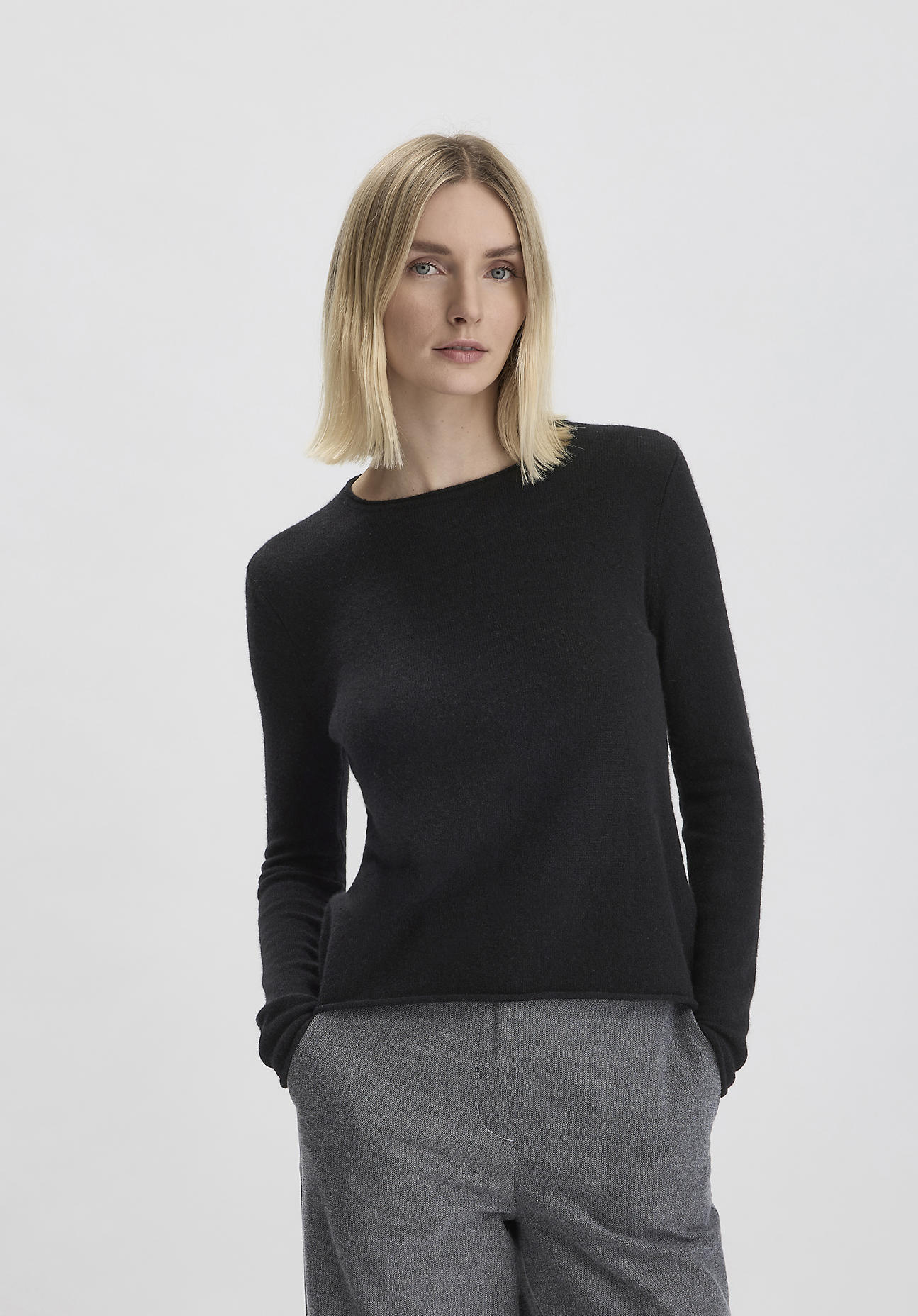 hessnatur Damen FTC × HESSNATUR Pullover Regular aus Kaschmir - schwarz GrösseS von hessnatur