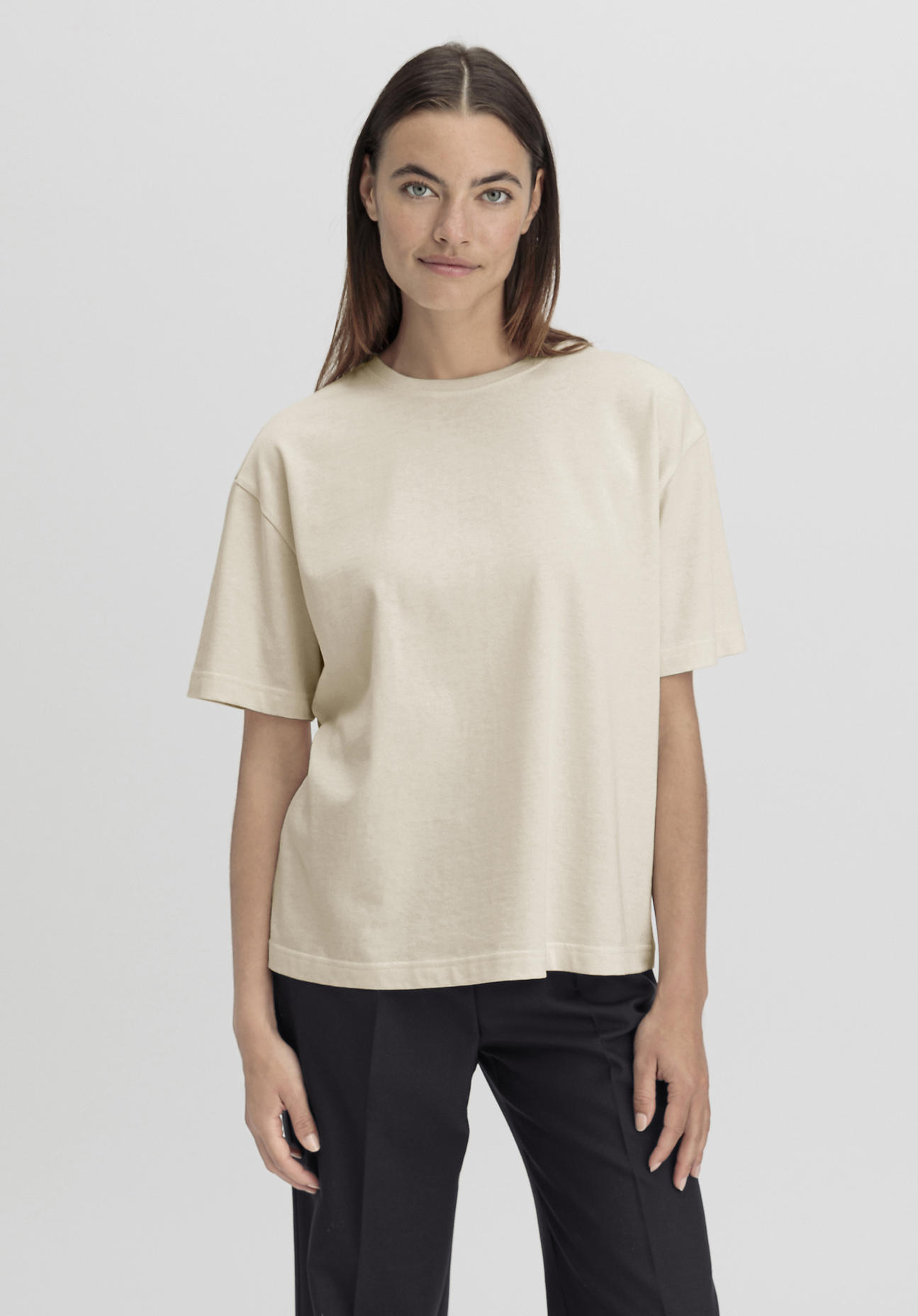 hessnatur Damen Heavy Shirt Oversize aus Bio-Baumwolle - naturfarben Grösse36 von hessnatur