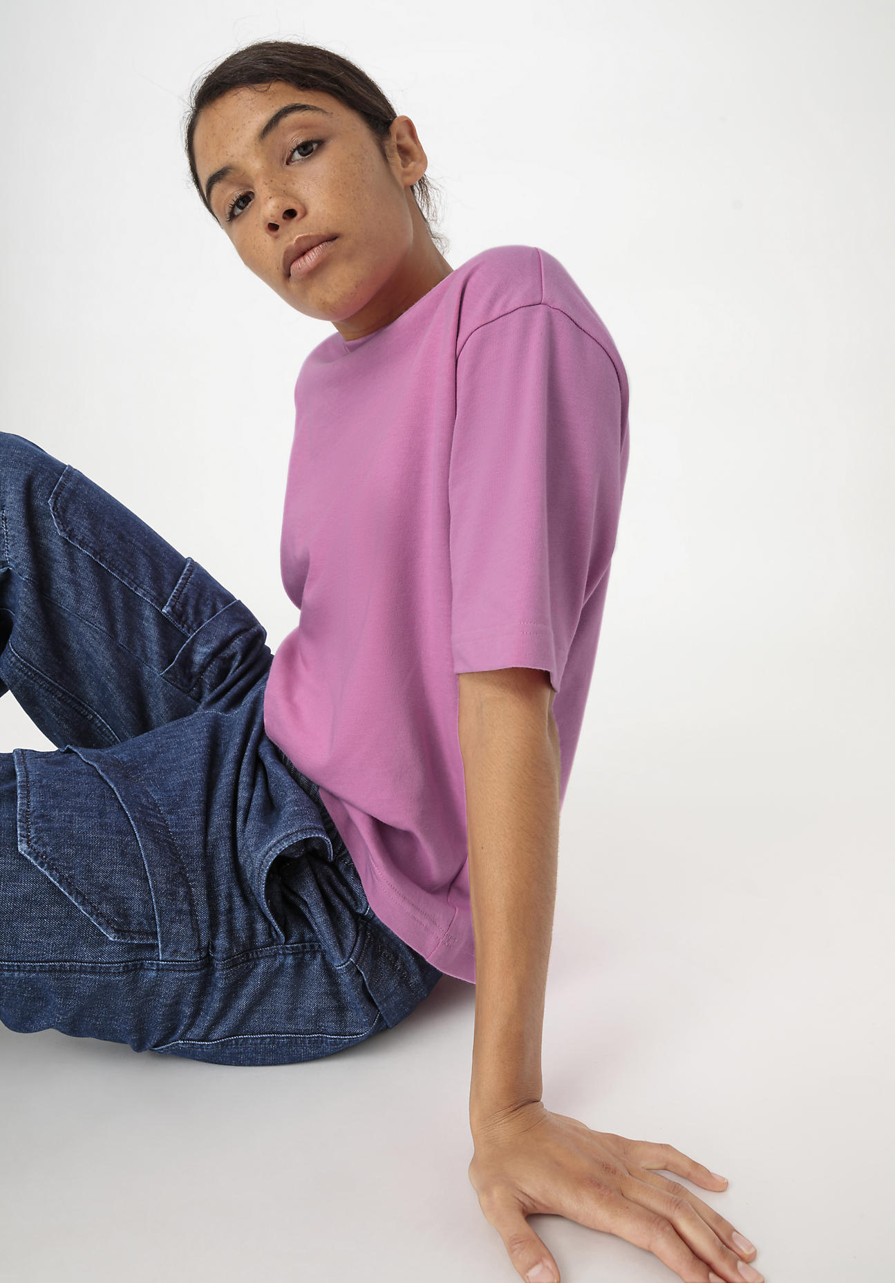 hessnatur Damen Heavy Shirt Oversize aus Bio-Baumwolle - rosa Grösse36 von hessnatur