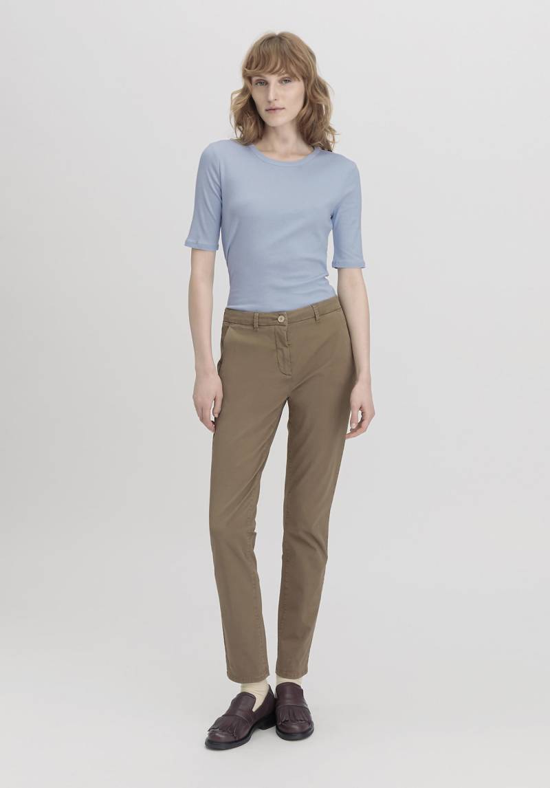 hessnatur Damen Hose Chino Regular aus Bio-Baumwolle - braun Grösse42 von hessnatur