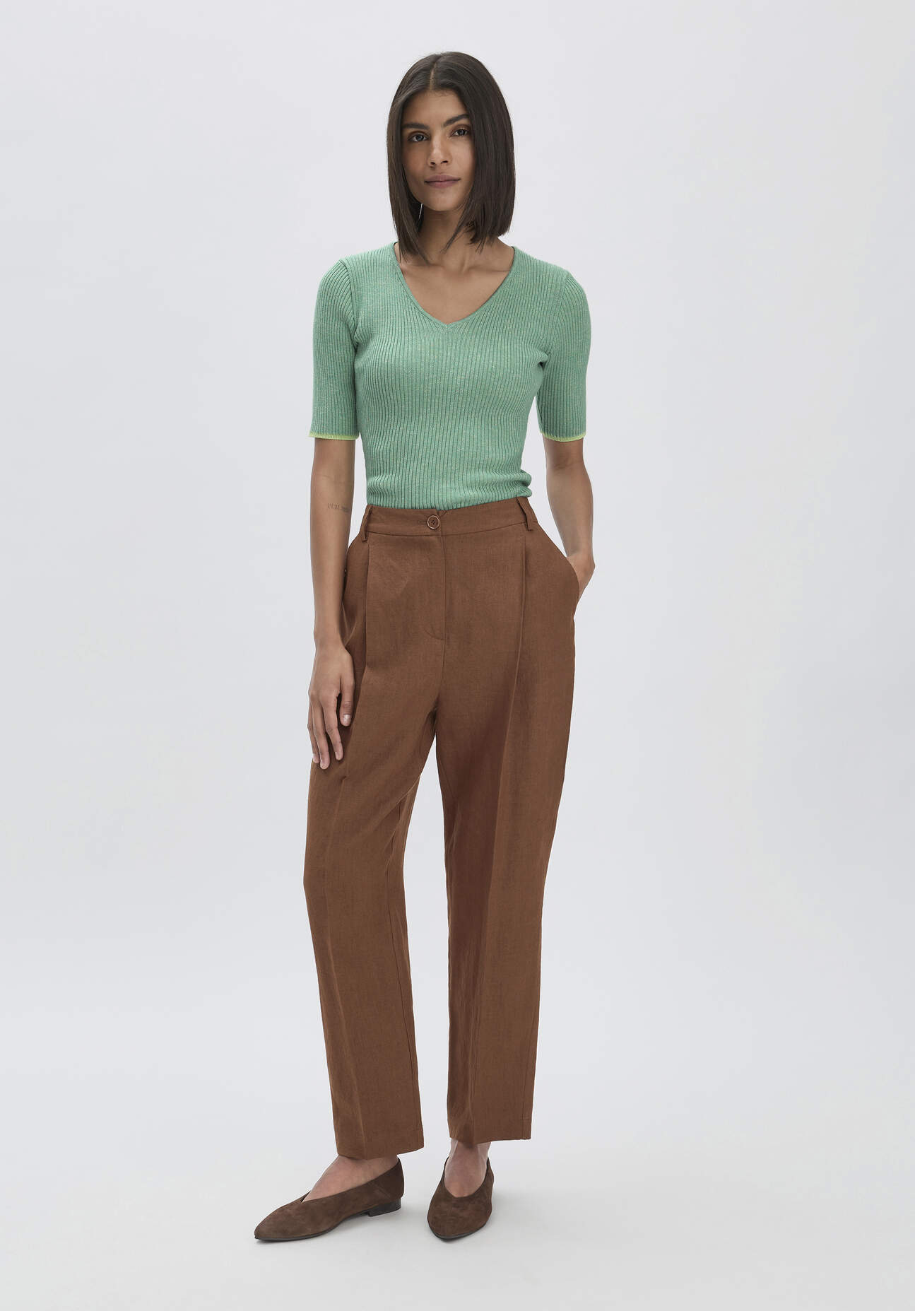 hessnatur Damen Hose Straight Leg Relaxed aus Leinen - braun Grösse48 hessnatur Damen Hose Straight Leg Relaxed aus Leinen - braun Grösse48 von hessnatur