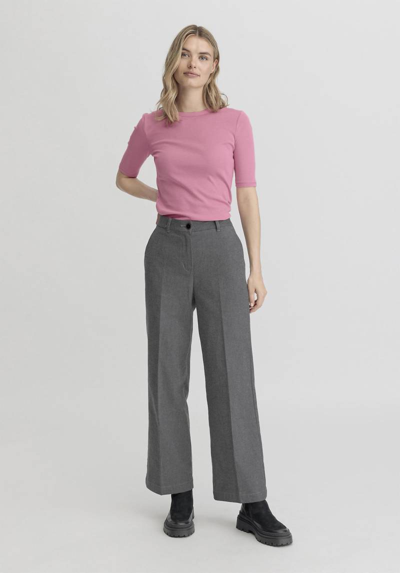 hessnatur Damen Hose Wide Leg Regular aus Bio-Baumwolle - grau Grösse34 von hessnatur