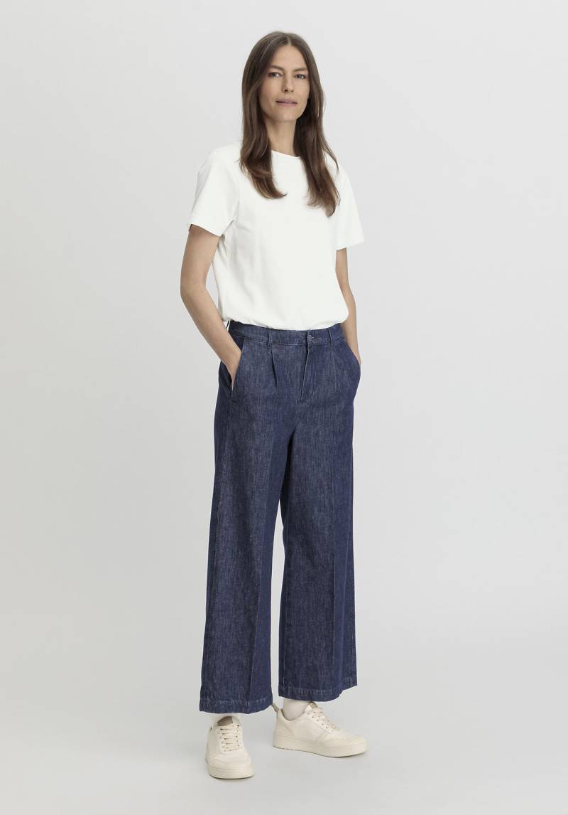 hessnatur Damen Jeans Culotte Regular aus Bio-Denim mit Kapok - blau Grösse34 von hessnatur