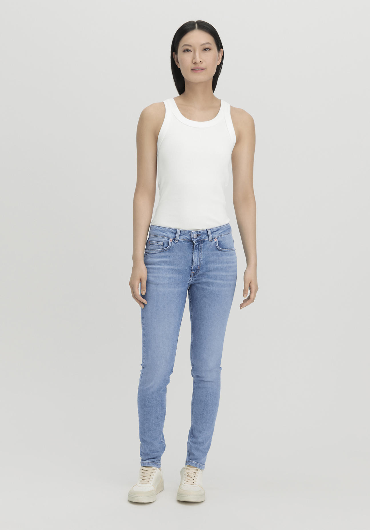 hessnatur Damen Jeans LINA Mid Rise Skinny aus Bio-Denim - blau Grösse25/30 von hessnatur