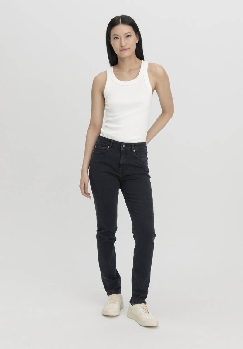 hessnatur Damen Jeans LINN High Rise Slim aus Bio-Denim - schwarz Grösse26/32 von hessnatur