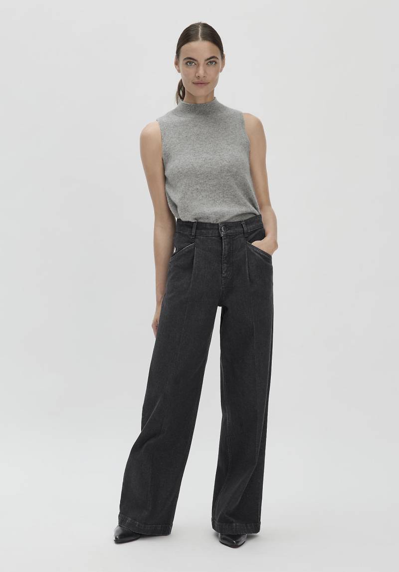 hessnatur Damen Jeans Super Wide Leg BETTER RECYCLING aus wertvollem Bio-Denim - schwarz Grösse26/32 von hessnatur