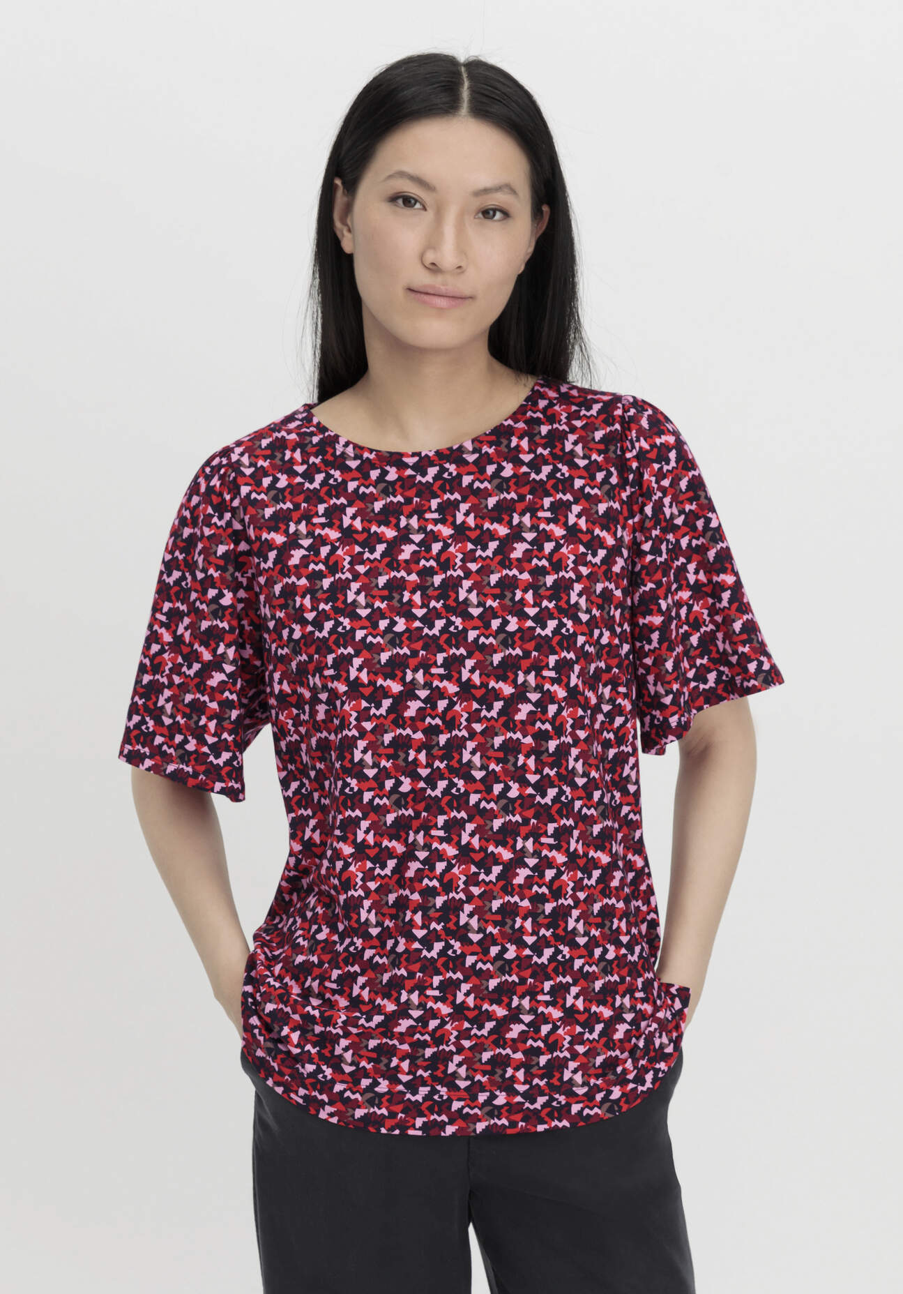 hessnatur Damen Jersey Bluse Relaxed aus Bio-Baumwolle - rot Grösse38 hessnatur Damen Jersey Bluse Relaxed aus Bio-Baumwolle - rot Grösse38 von hessnatur