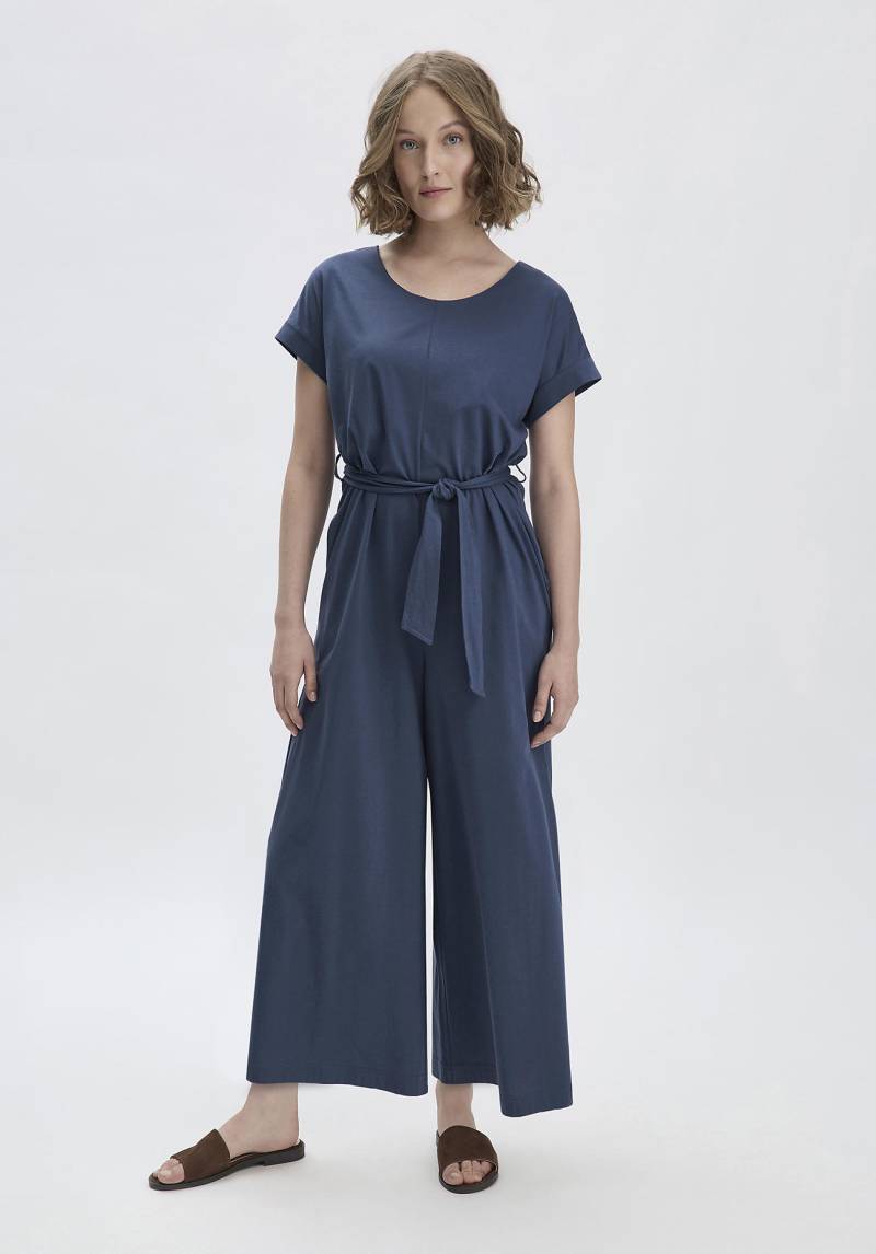 hessnatur Damen Jersey Jumpsuit Oversize aus Bio-Baumwolle - blau Grösse34 von hessnatur