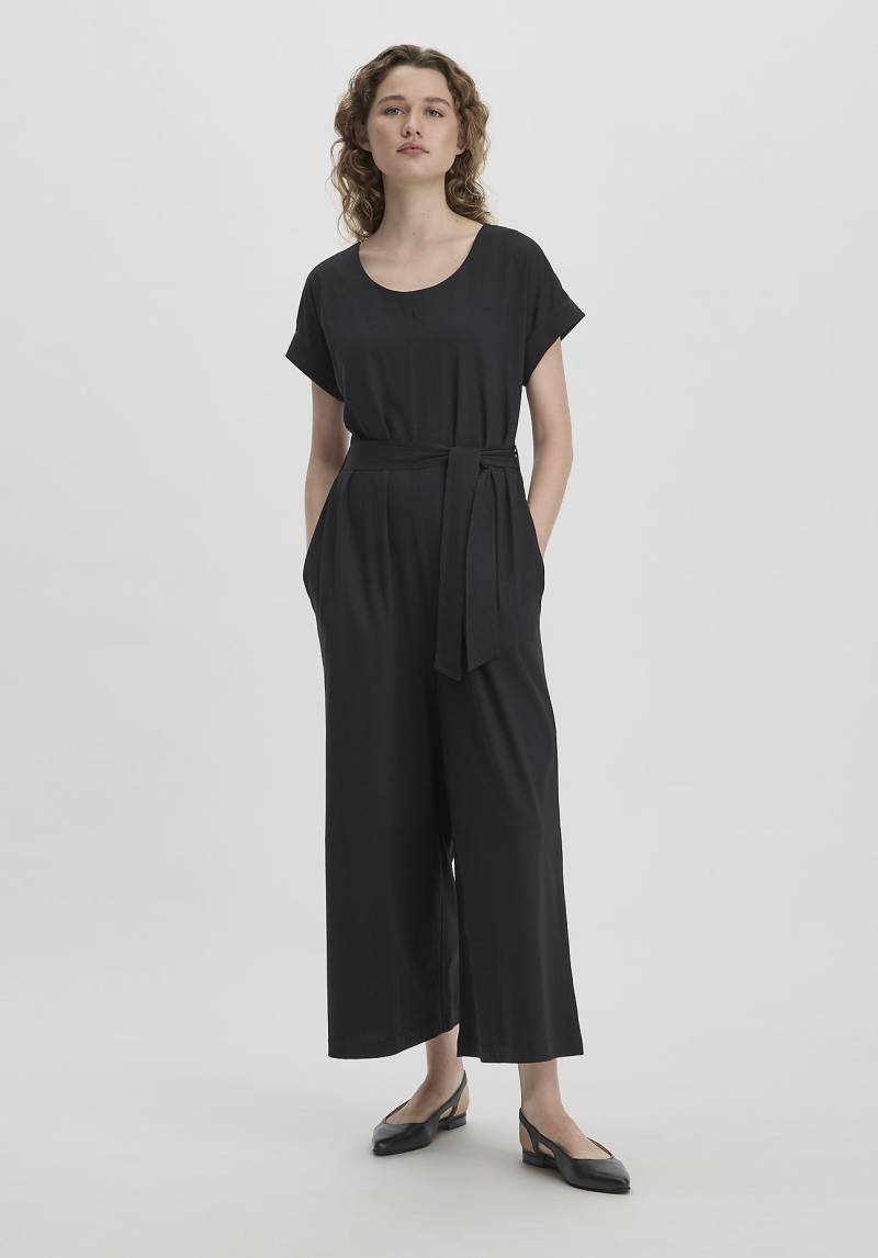 hessnatur Damen Jersey Jumpsuit Oversize aus Bio-Baumwolle - schwarz Grösse40 von hessnatur