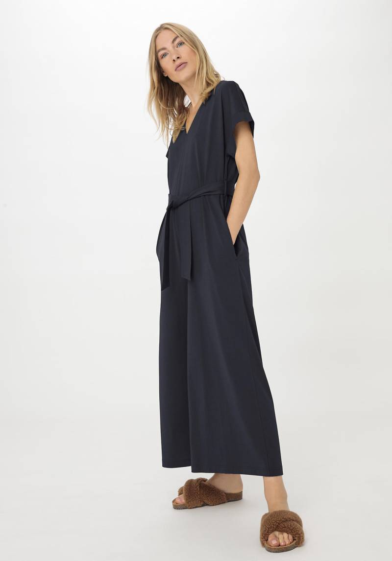 hessnatur Damen Jersey Jumpsuit Relaxed aus Bio-Baumwolle - blau Grösse34 von hessnatur