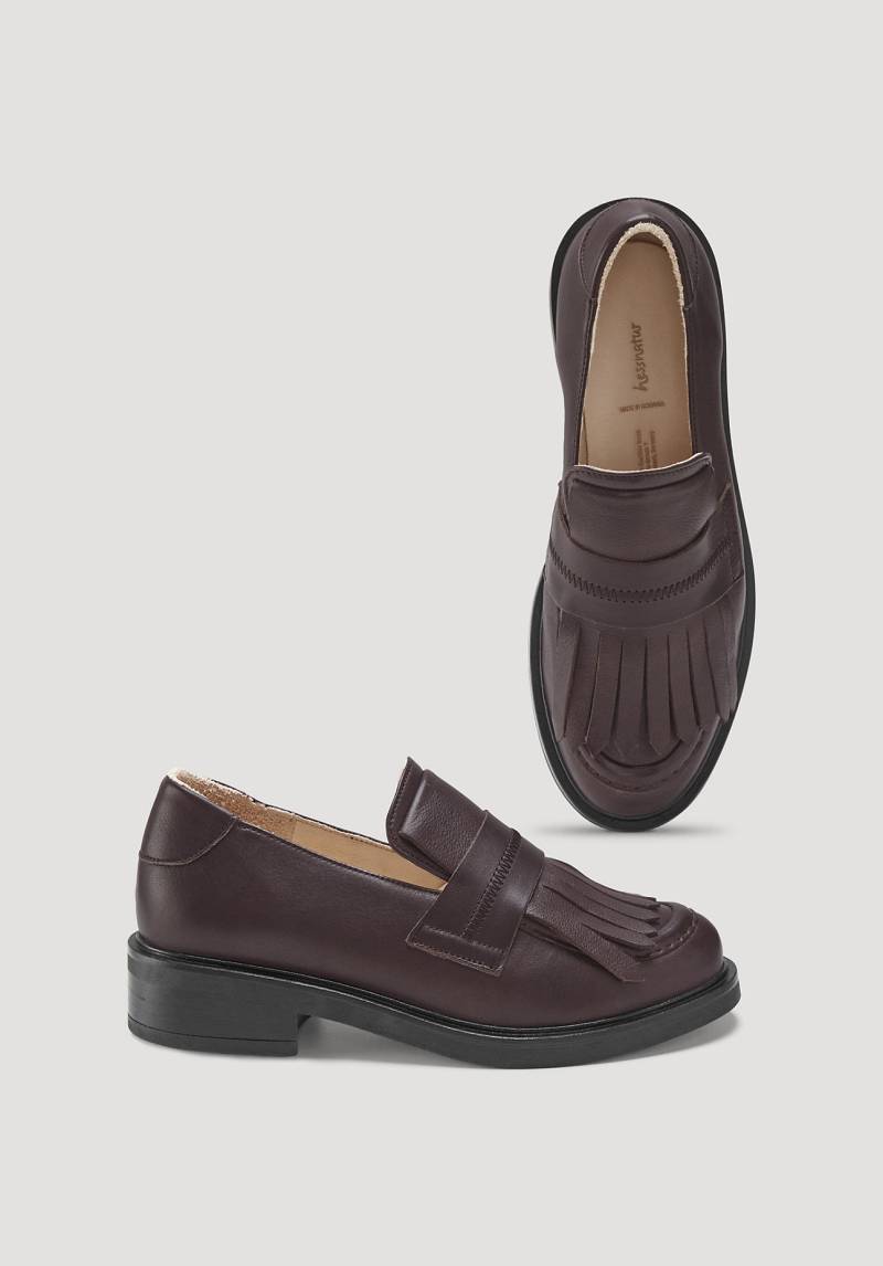 hessnatur Damen Loafer mit Fransen - braun Grösse36 von hessnatur