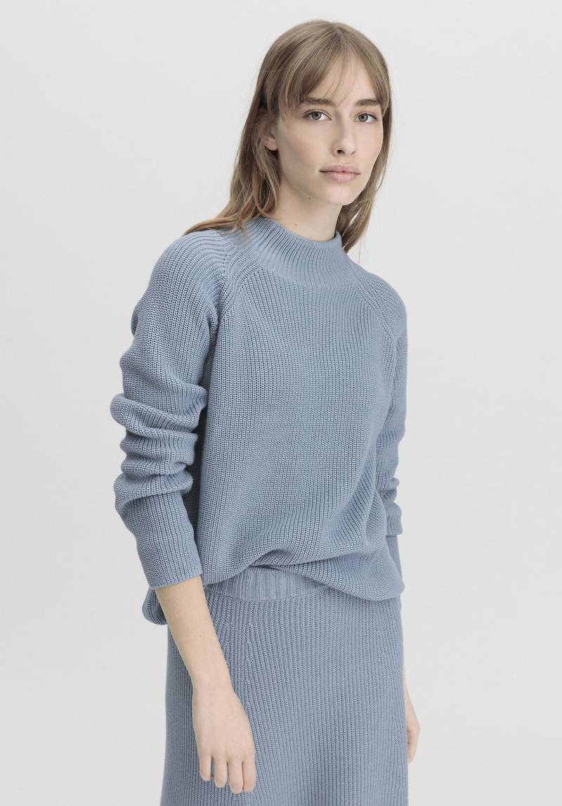 hessnatur Damen Pullover Regular aus Bio-Baumwolle - blau GrösseL von hessnatur