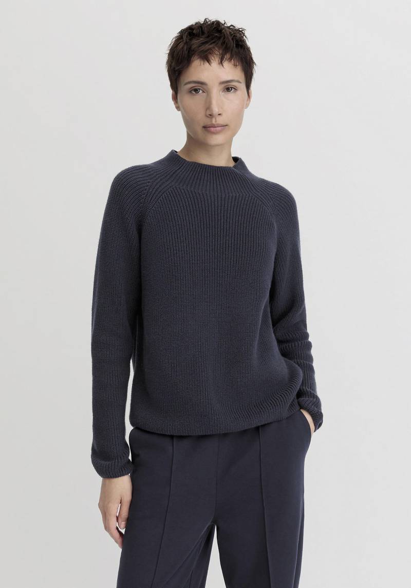 hessnatur Damen Pullover Regular aus Bio-Baumwolle - blau GrösseL von hessnatur