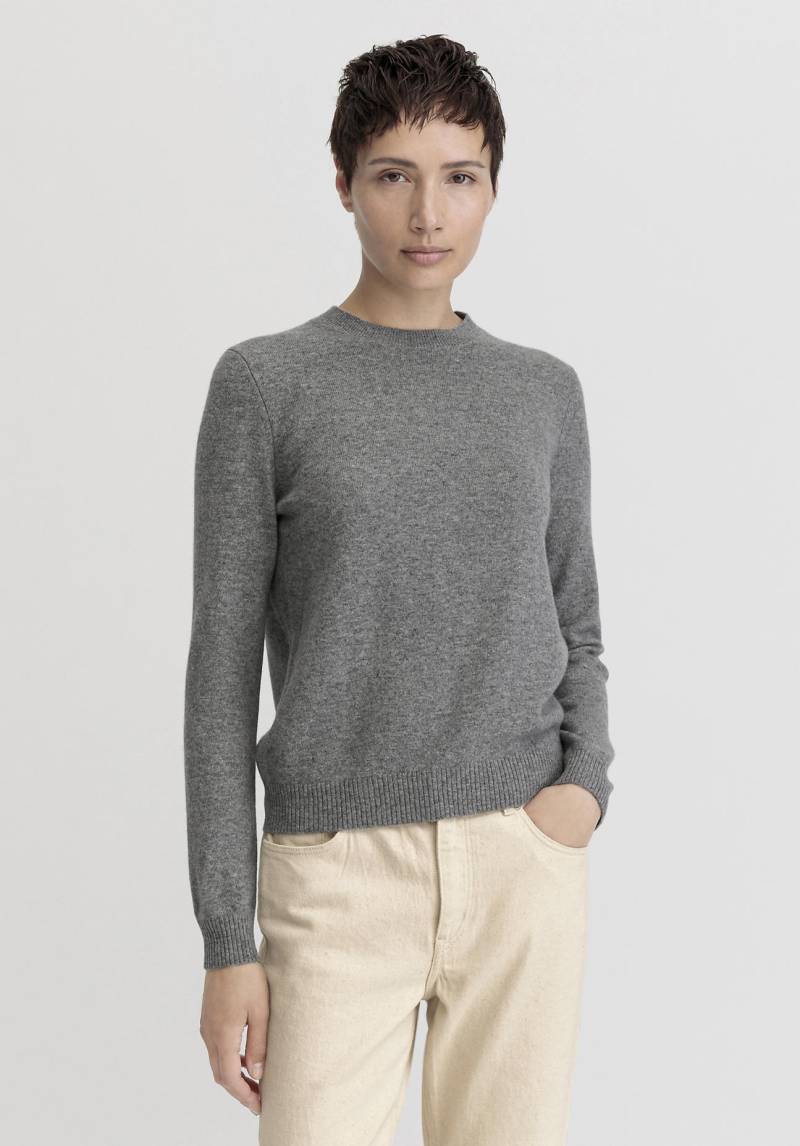 hessnatur Damen Pullover Regular aus Bio-Merinowolle mit Kaschmir - grau Grösse34 von hessnatur