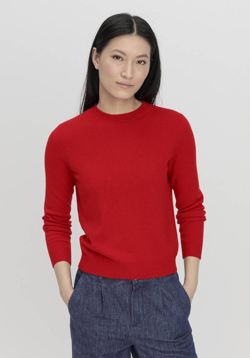 hessnatur Damen Pullover Regular aus Bio-Merinowolle mit Kaschmir - rot Grösse34 von hessnatur