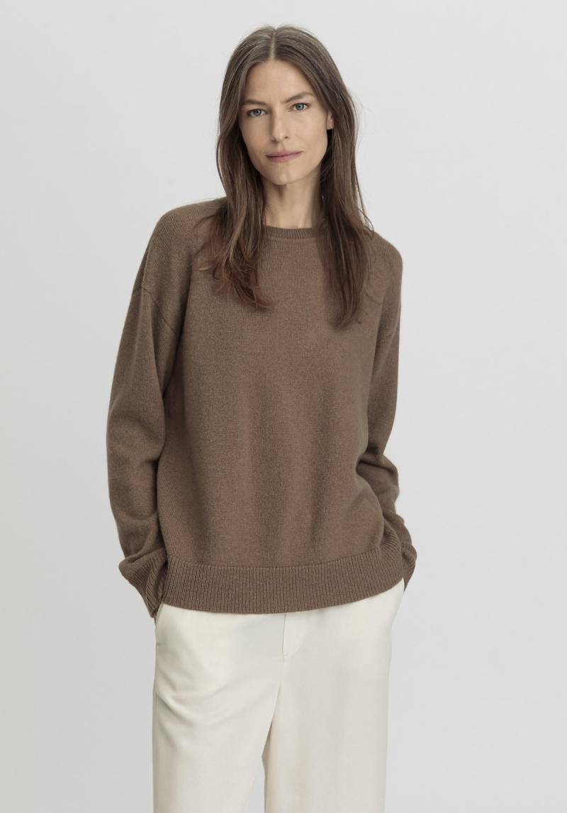 hessnatur Damen Pullover Relaxed aus Alpaka Wolle - braun GrösseL von hessnatur