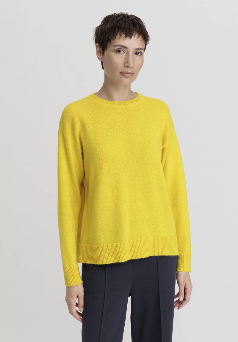 hessnatur Damen Pullover Relaxed aus Alpaka Wolle - gelb GrösseL von hessnatur