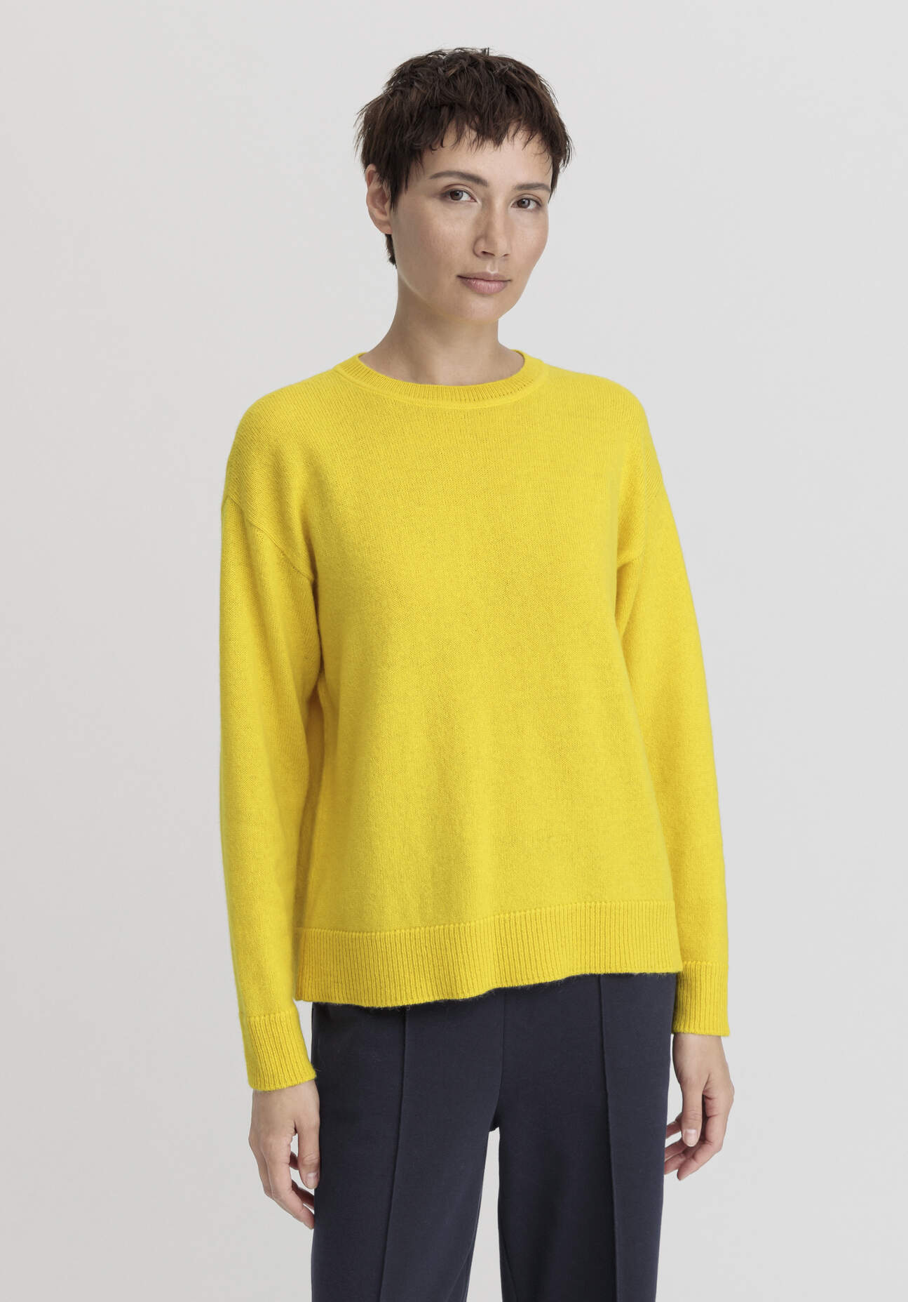 hessnatur Damen Pullover Relaxed aus Alpaka Wolle - gelb GrösseM von hessnatur