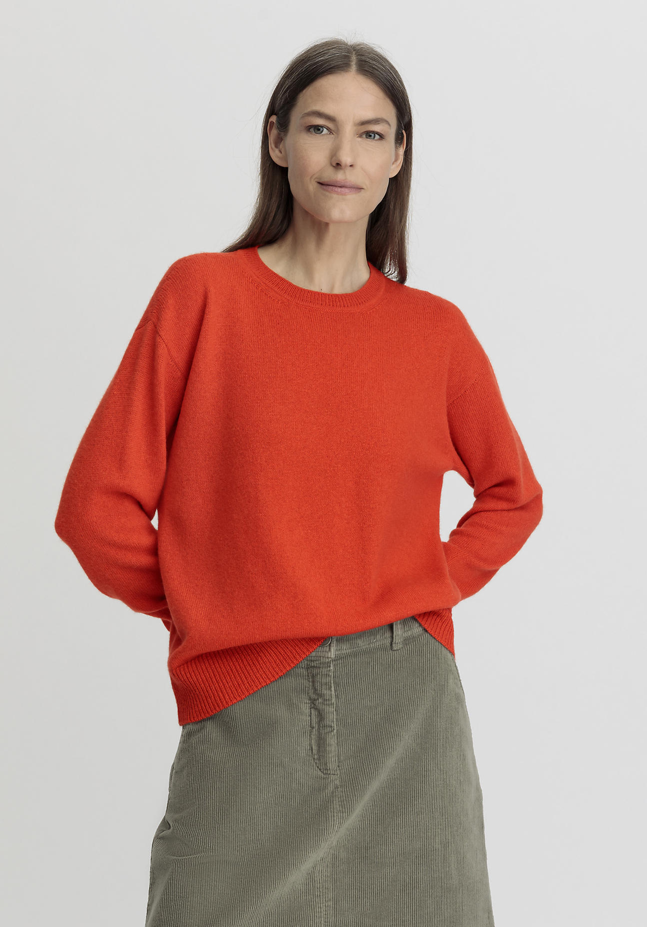 hessnatur Damen Pullover Relaxed aus Alpaka Wolle - rot GrösseM von hessnatur