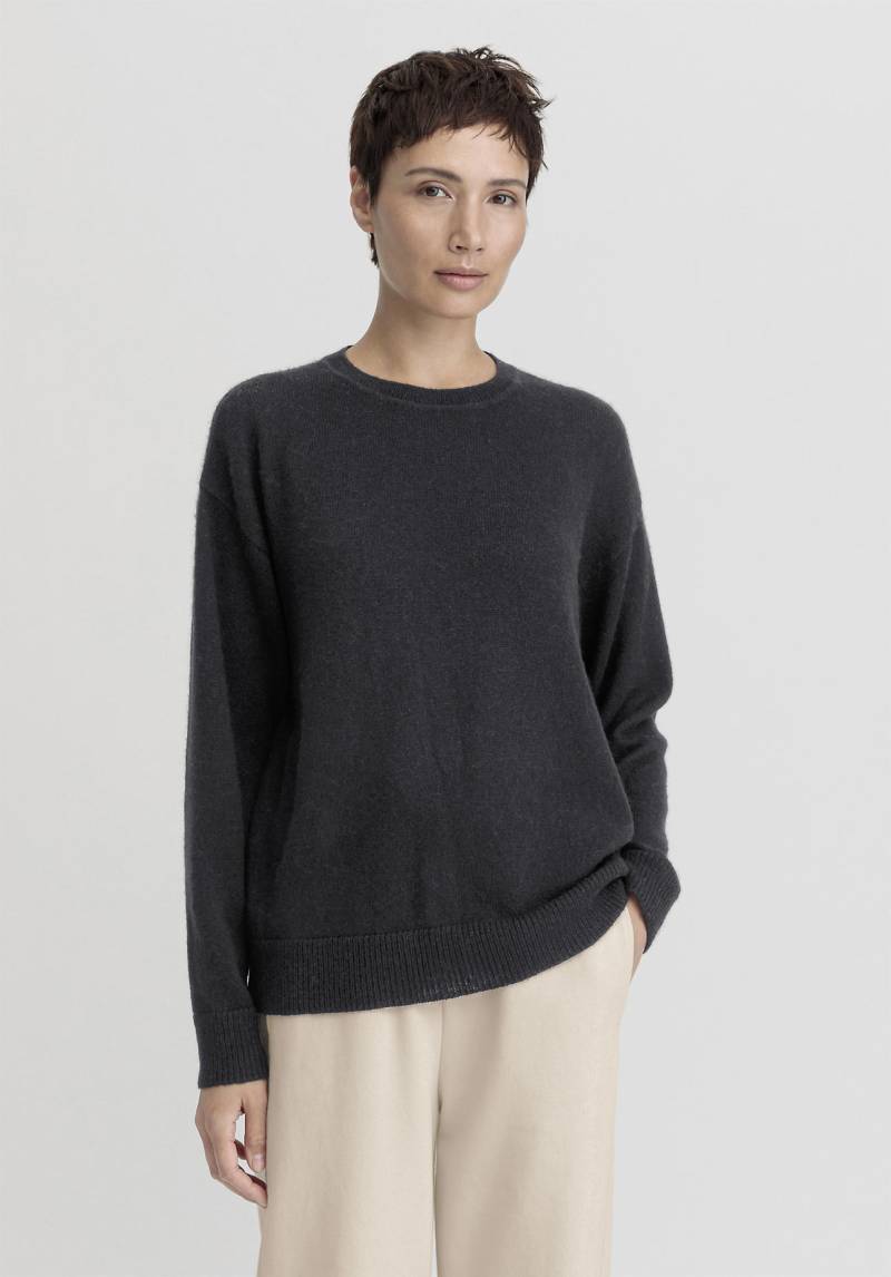 hessnatur Damen Pullover Relaxed aus Alpaka Wolle - schwarz GrösseS von hessnatur