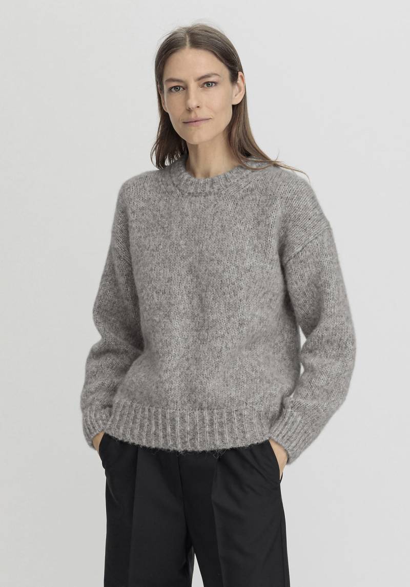 hessnatur Damen Pullover Relaxed aus Alpaka mit Bio-Baumwolle - grau GrösseL von hessnatur