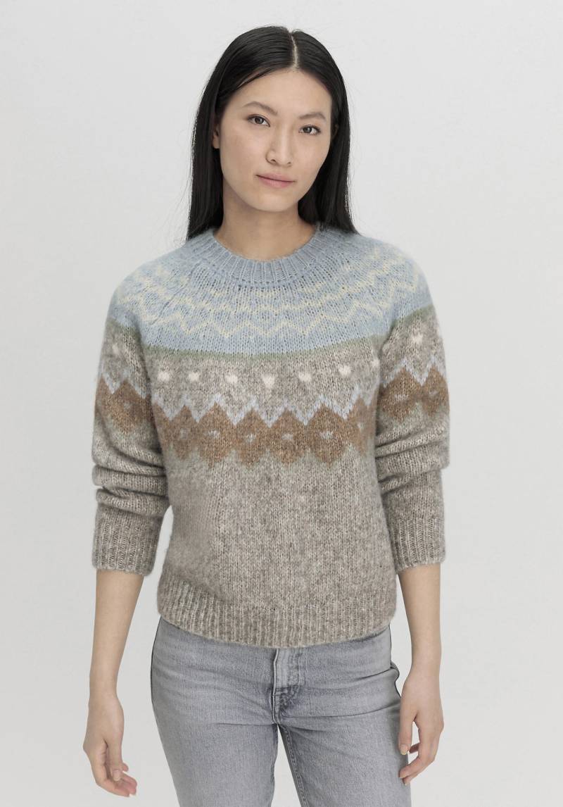 hessnatur Damen Pullover Relaxed aus Alpaka mit Bio-Baumwolle - blau GrösseL von hessnatur