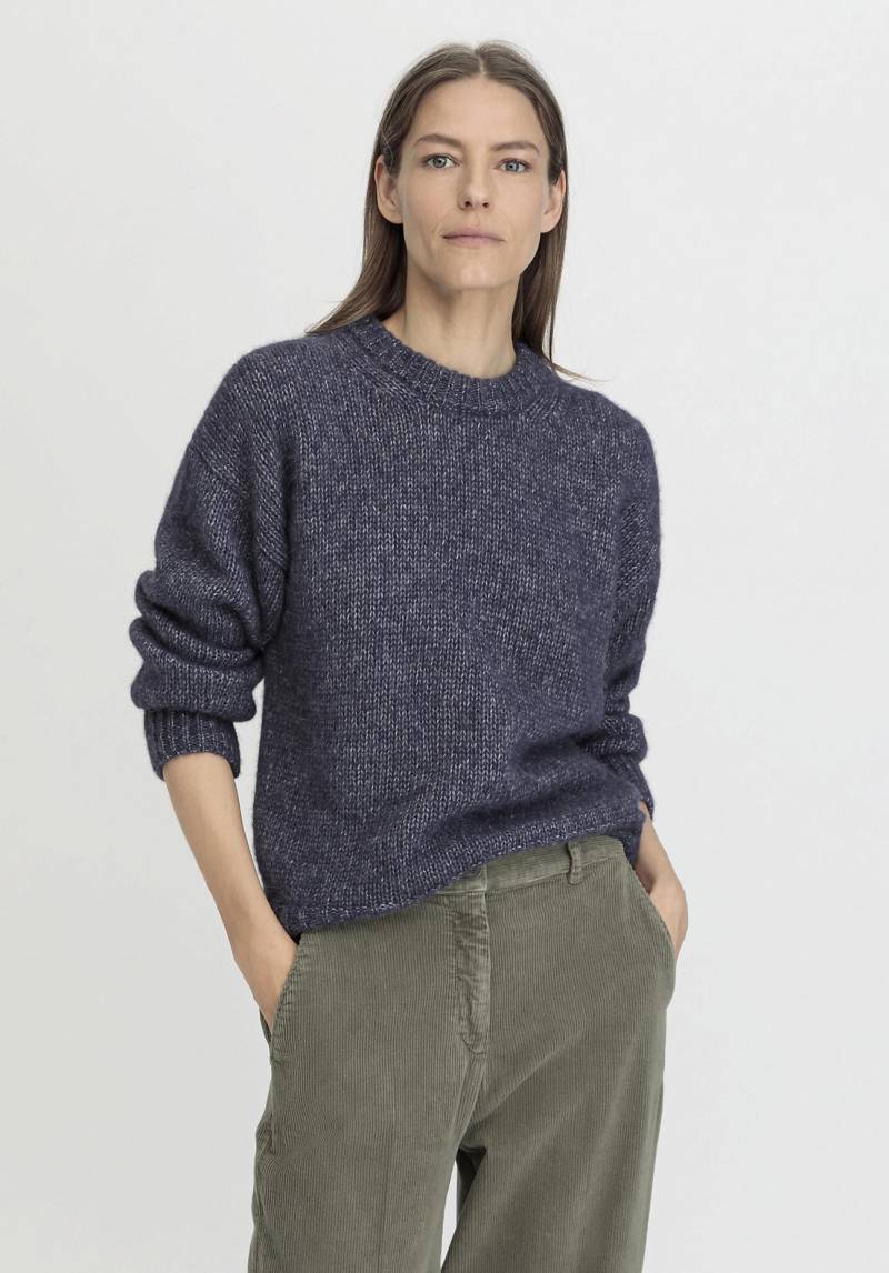 hessnatur Damen Pullover Relaxed aus Bio-Baumwolle mit Alpaka - blau GrösseL von hessnatur