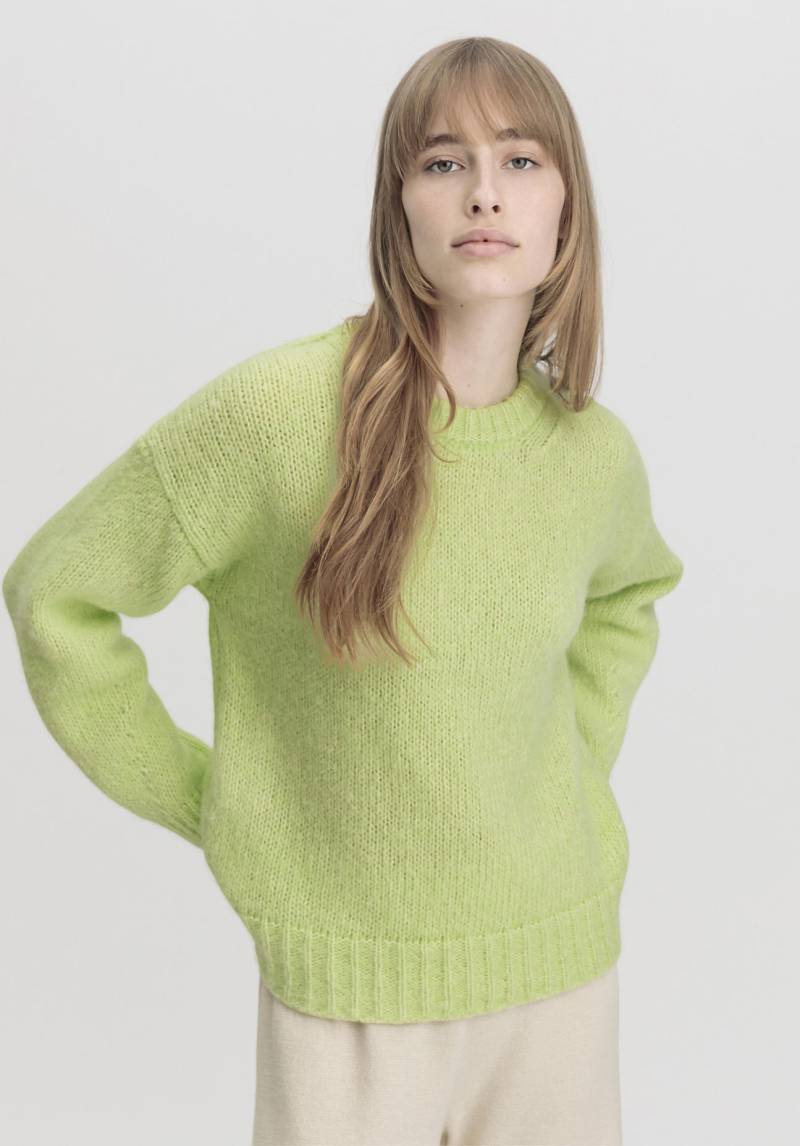 hessnatur Damen Pullover Relaxed aus Alpaka mit Bio-Baumwolle - grün GrösseL von hessnatur