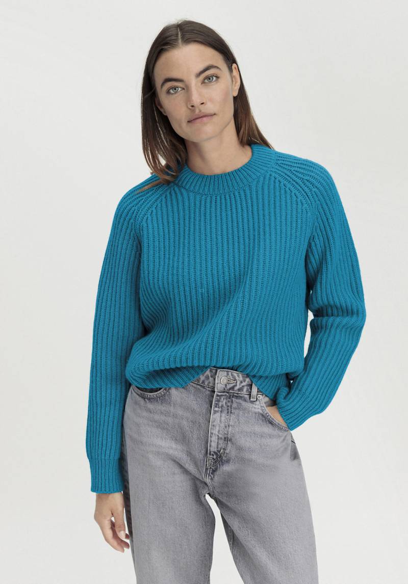 hessnatur Damen Pullover Relaxed aus Bio-Baumwolle und Schurwolle - blau GrösseL von hessnatur