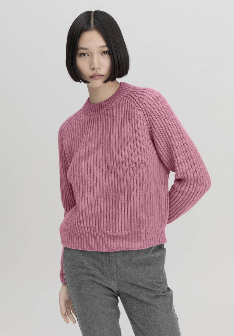 hessnatur Damen Pullover Relaxed aus Bio-Baumwolle und Schurwolle - rosa GrösseM von hessnatur