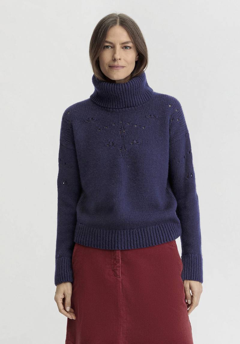 hessnatur Damen Pullover Relaxed aus Merinowolle - blau GrösseM von hessnatur