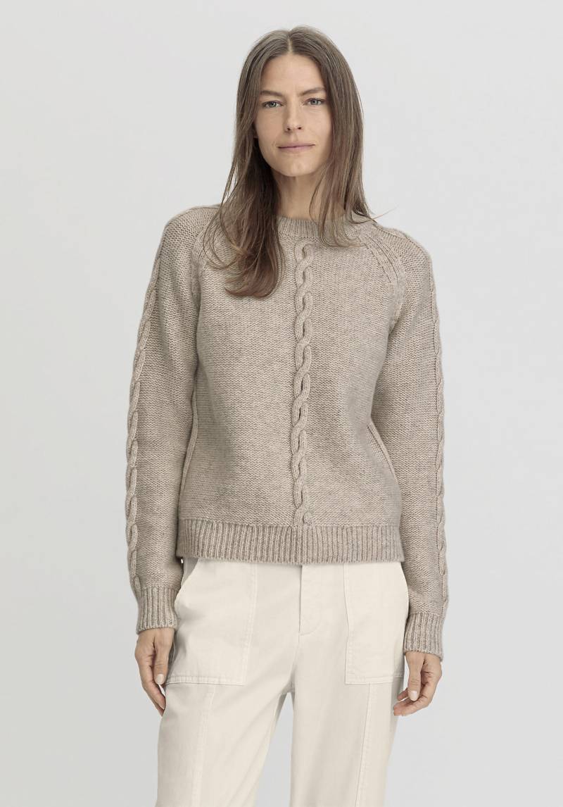 hessnatur Damen Pullover Relaxed aus Merinowolle - beige GrösseM von hessnatur