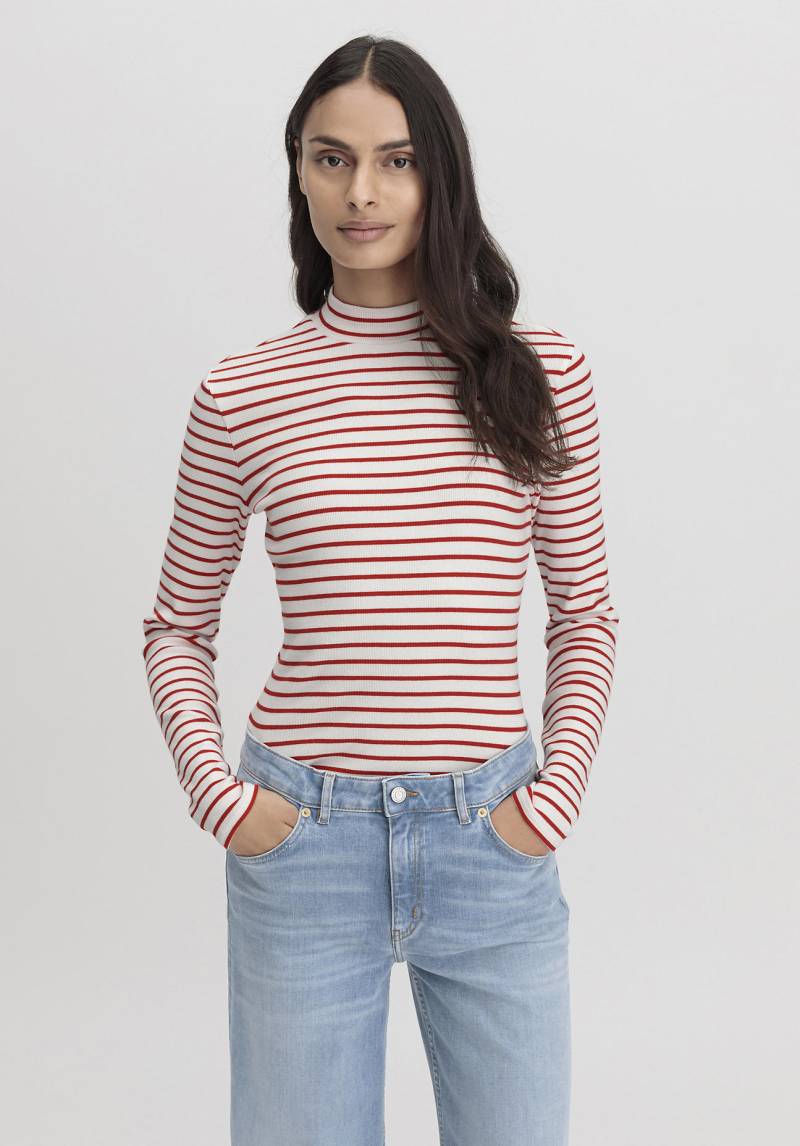 hessnatur Damen Rib Shirt Slim aus Bio-Baumwolle - rot Grösse38 von hessnatur