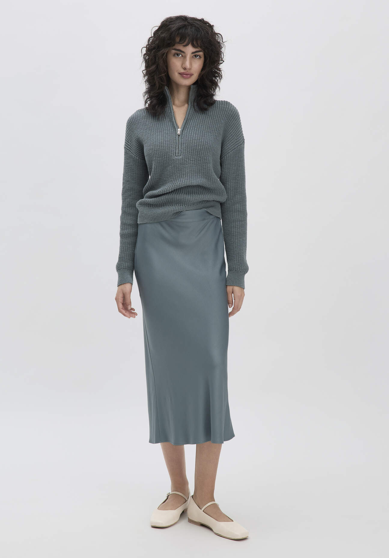 hessnatur Damen Rock Midi Regular aus LENZING™ ECOVERO™ Viskose - grün Grösse38 hessnatur Damen Rock Midi Regular aus LENZING™ ECOVERO™ Viskose - grün Grösse38 von hessnatur