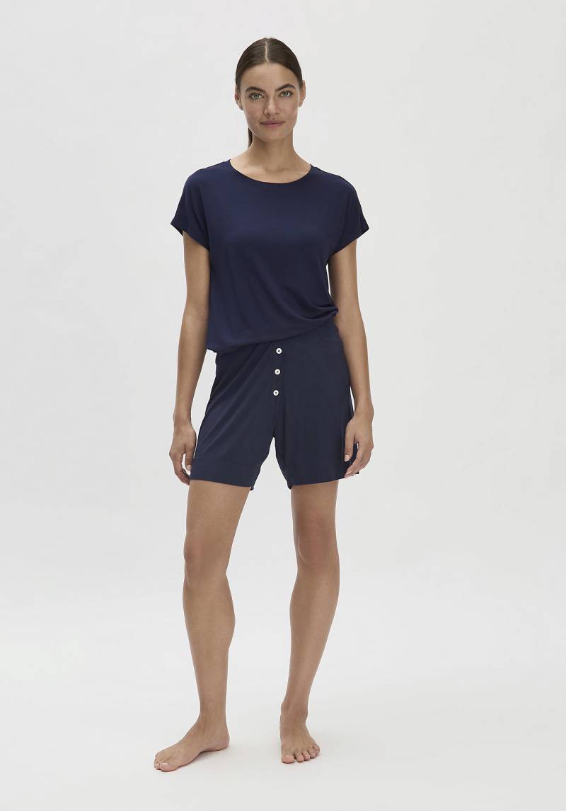 hessnatur Damen Schlafshorts Regular PURE FLOW aus TENCEL™ Modal - blau Grösse48 von hessnatur