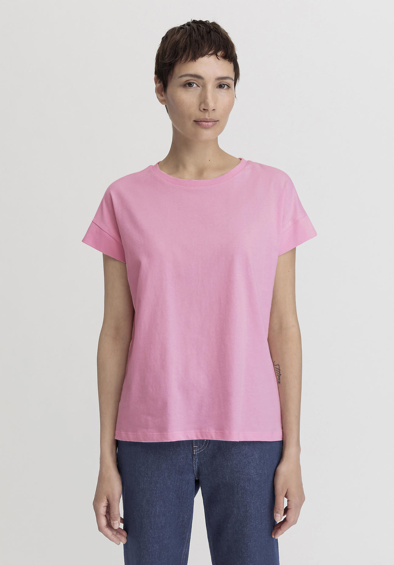 hessnatur Damen Shirt Relaxed aus Bio-Baumwolle - rosa Grösse34 von hessnatur