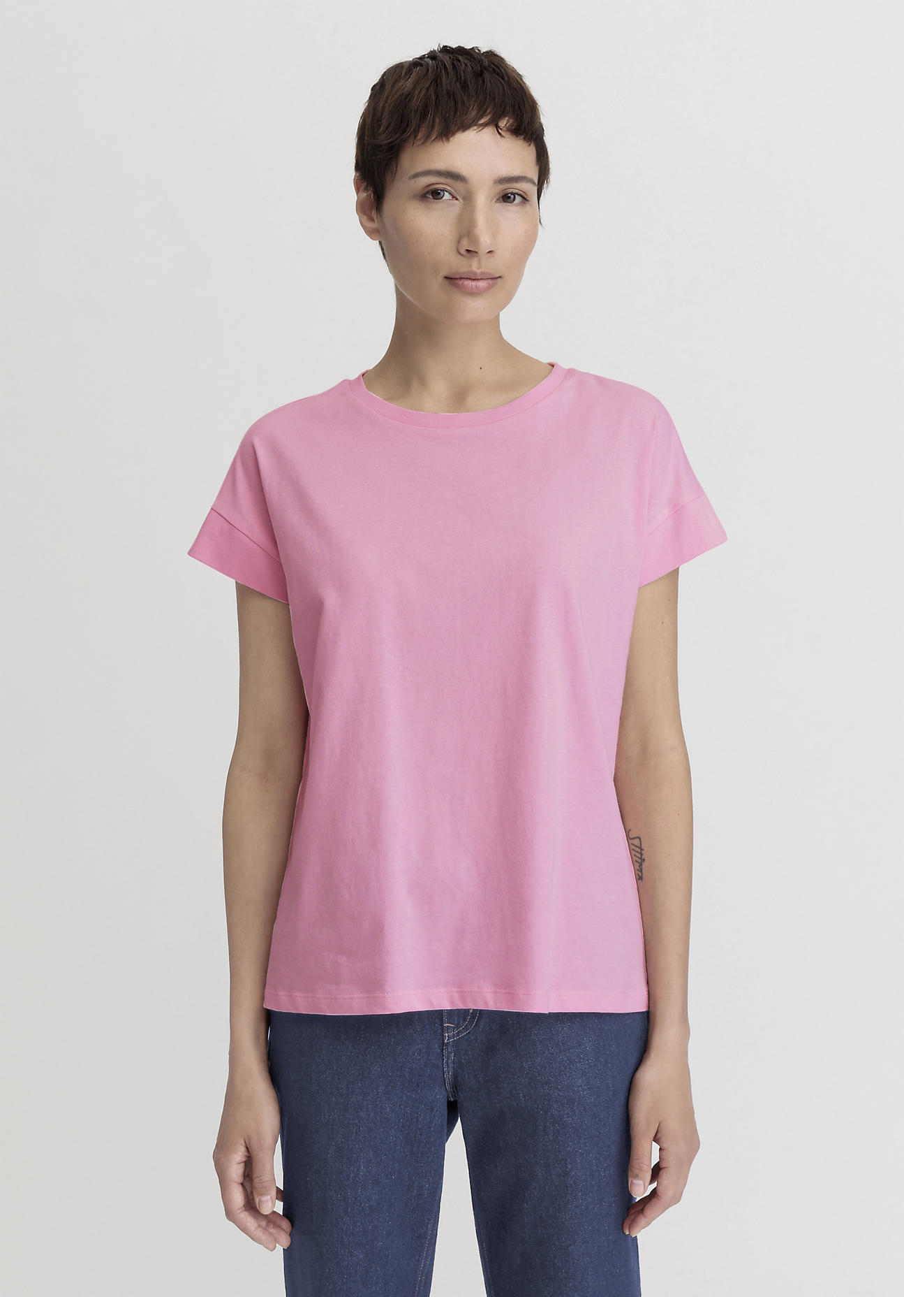 hessnatur Damen Shirt Relaxed aus Bio-Baumwolle - rosa Grösse36 von hessnatur
