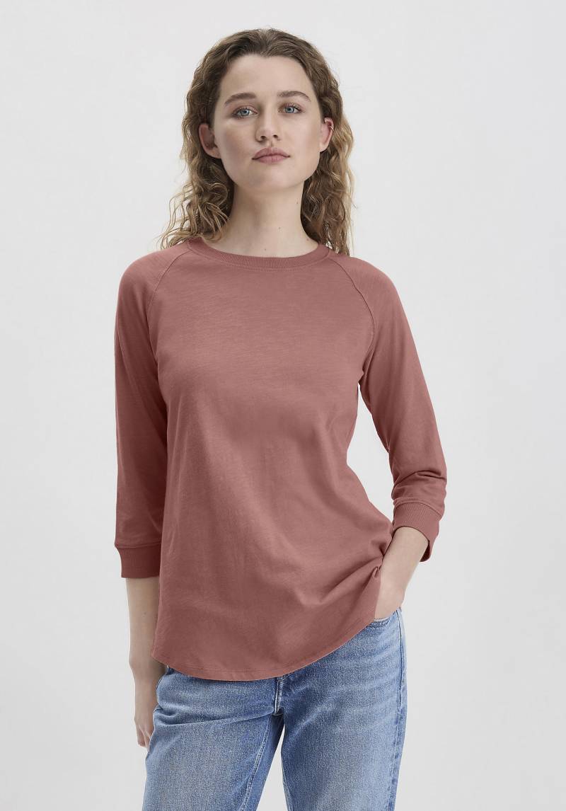 hessnatur Damen Slub Shirt Regular aus Bio-Baumwolle - braun Grösse34 von hessnatur