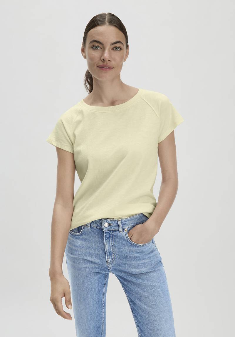 hessnatur Damen Slub Shirt Regular aus Bio-Baumwolle - gelb Grösse34 von hessnatur