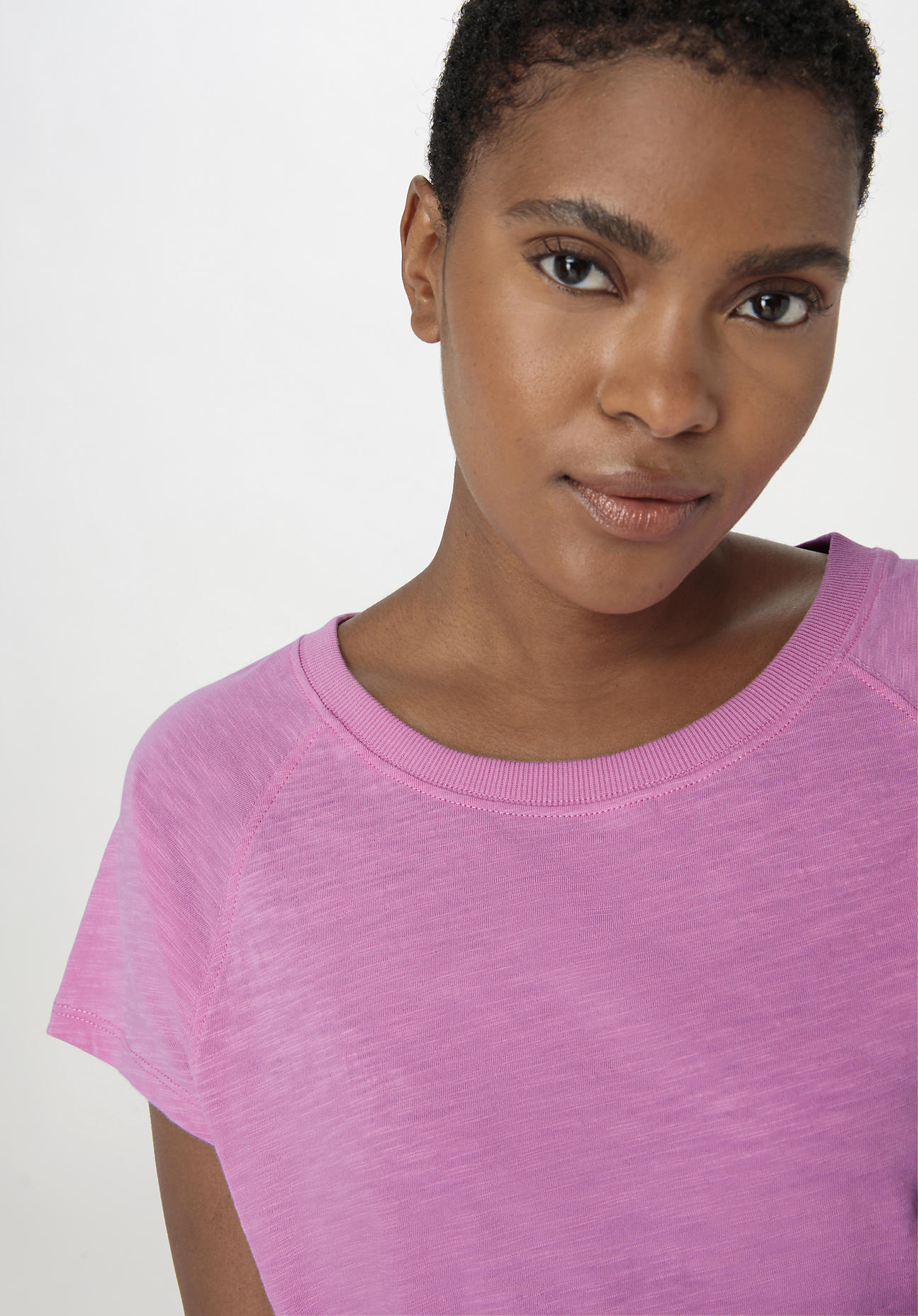 hessnatur Damen Slub Shirt Regular aus Bio-Baumwolle - rosa Grösse38 von hessnatur