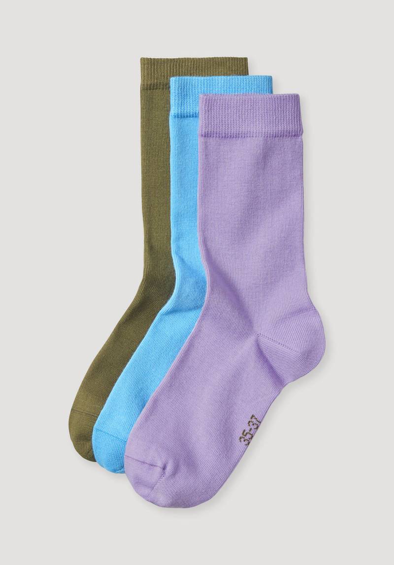 hessnatur Damen-Socken aus Bio-Baumwolle - blau Grösse35-37 von hessnatur