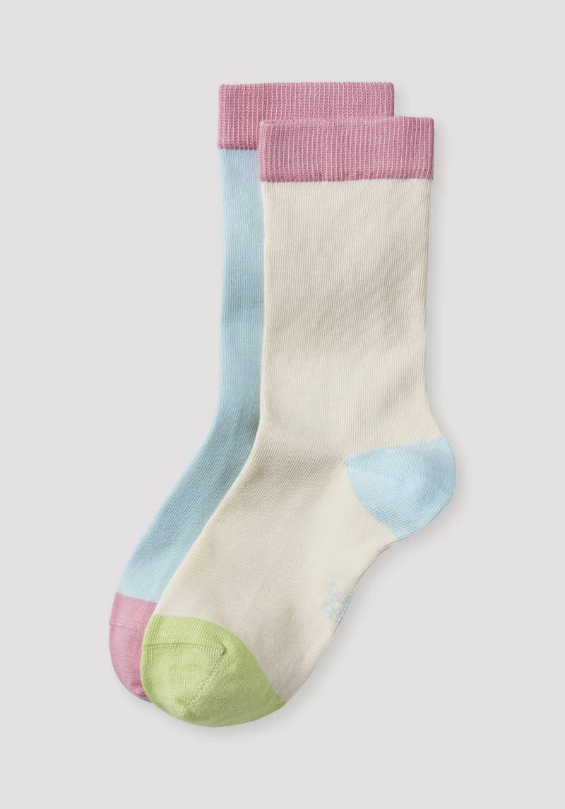 hessnatur Damen-Socken im aus Bio-Baumwolle - blau Grösse41-43 von hessnatur