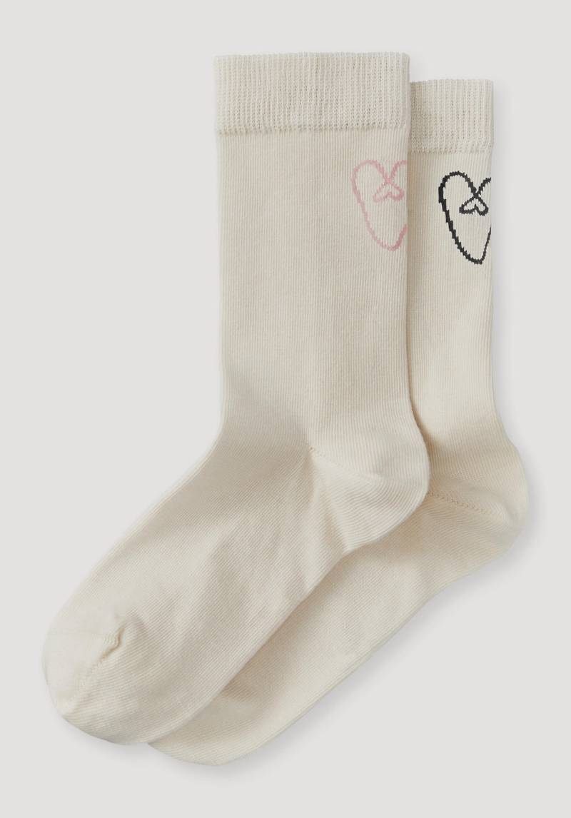 hessnatur Damen-Socken im aus Bio-Baumwolle - naturfarbenweiss sortiert Grösse35-37 von hessnatur