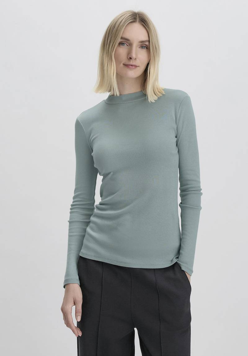 hessnatur Damen Softrib Langarmshirt Slim aus Bio-Baumwolle und TENCEL™ Modal - gelb Grösse36 von hessnatur