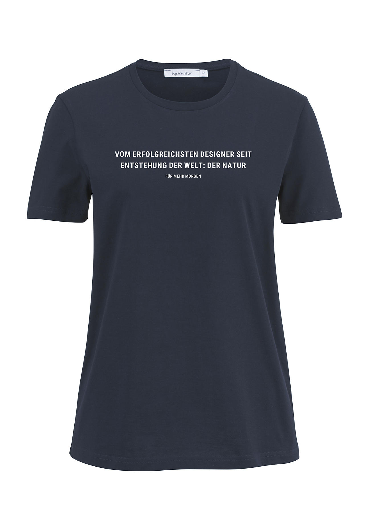 hessnatur Damen Statement Shirt aus Bio-Baumwolle - blau Grösse42 von hessnatur
