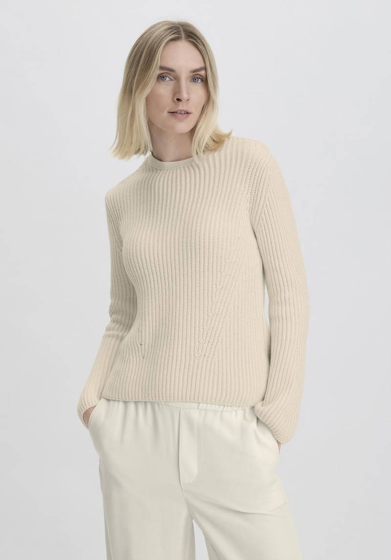 hessnatur Damen Strick Pullover Regular aus Bio-Baumwolle - beige GrösseL von hessnatur